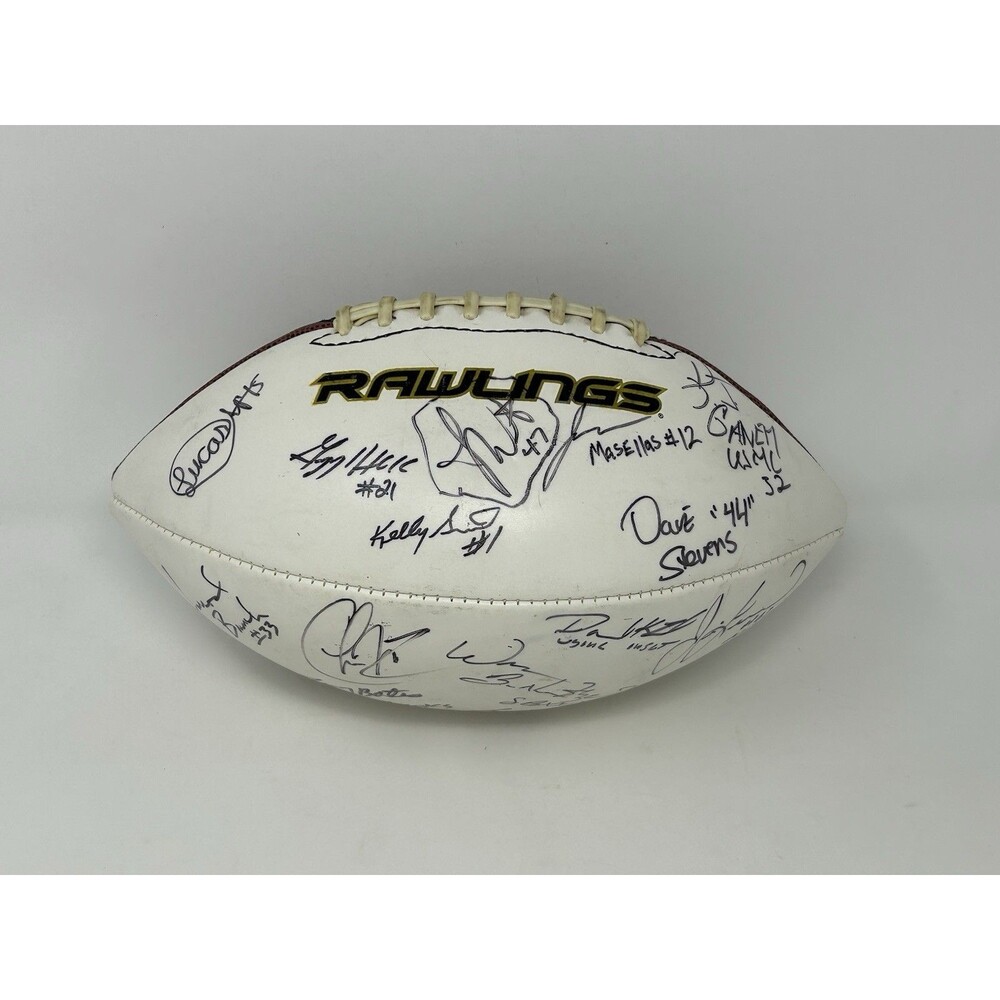 NFL Multi-Signed Football - Dan Bunz "The Stop", Bill Romanowski, Seahawks